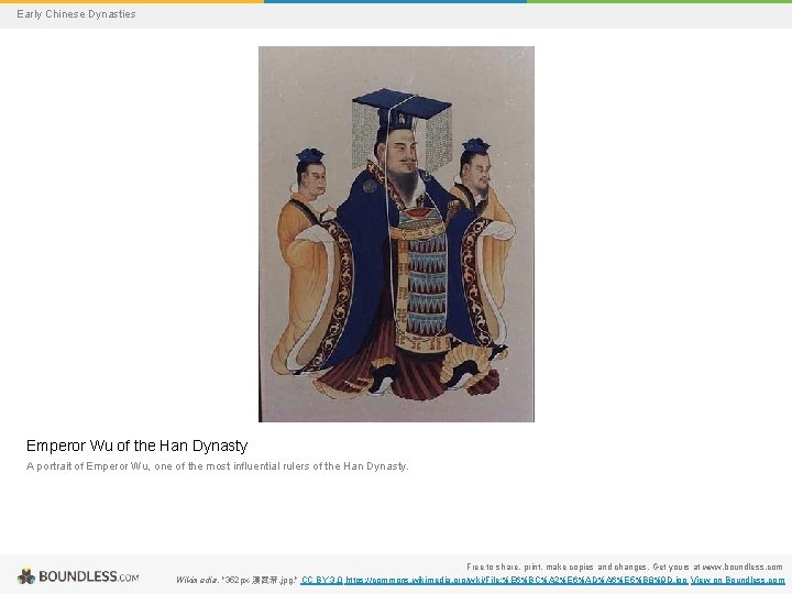 Early Chinese Dynasties Emperor Wu of the Han Dynasty A portrait of Emperor Wu,