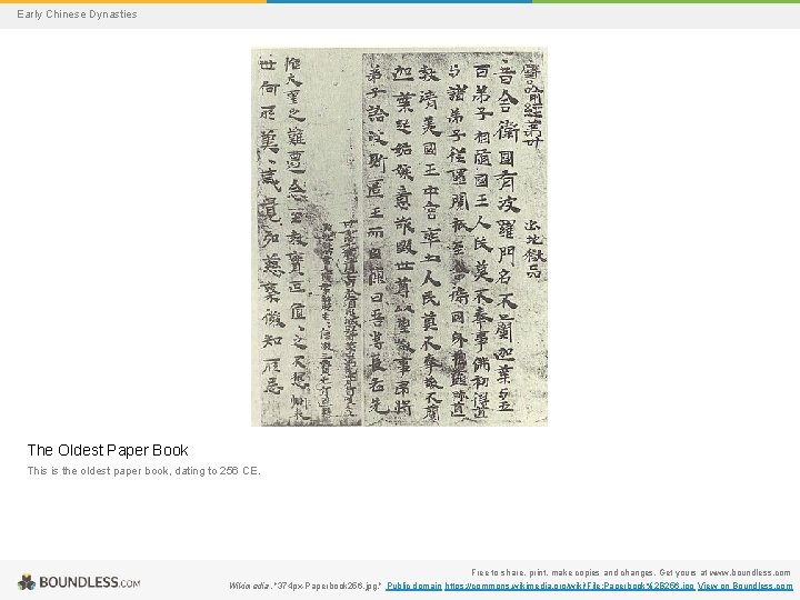 Early Chinese Dynasties The Oldest Paper Book This is the oldest paper book, dating