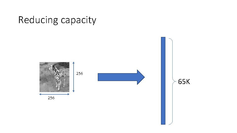 Reducing capacity 256 65 K 256 