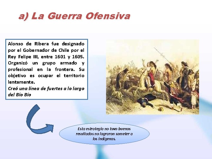 a) La Guerra Ofensiva Alonso de Ribera fue designado por el Gobernador de Chile