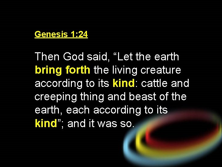 Genesis 1: 24 Then God said, “Let the earth bring forth the living creature