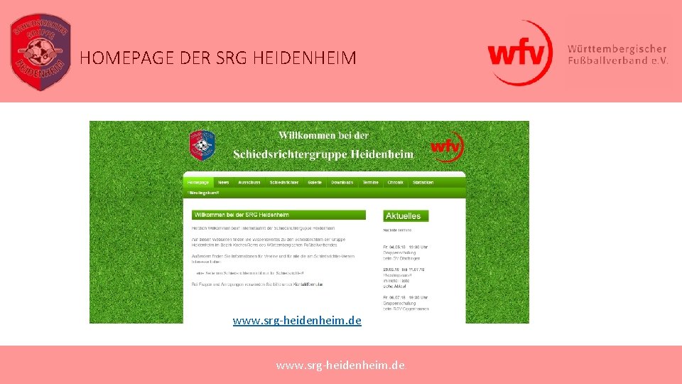 HOMEPAGE DER SRG HEIDENHEIM www. srg-heidenheim. de. 