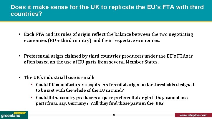 Does it make sense for the UK to replicate the EU’s FTA with third