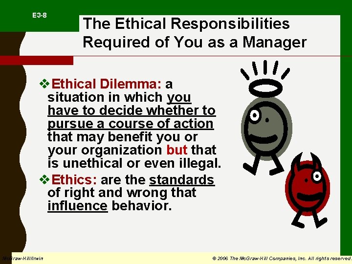  E 3 -8 The Ethical Responsibilities Required of You as a Manager v.