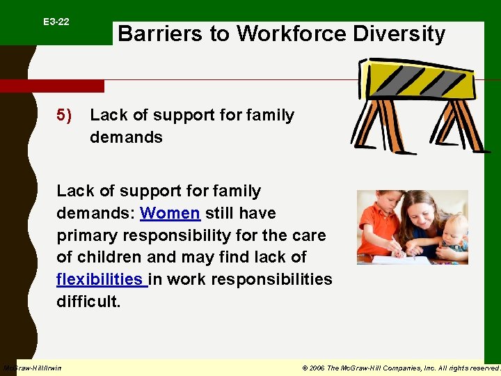  E 3 -22 5) Barriers to Workforce Diversity Lack of support for family
