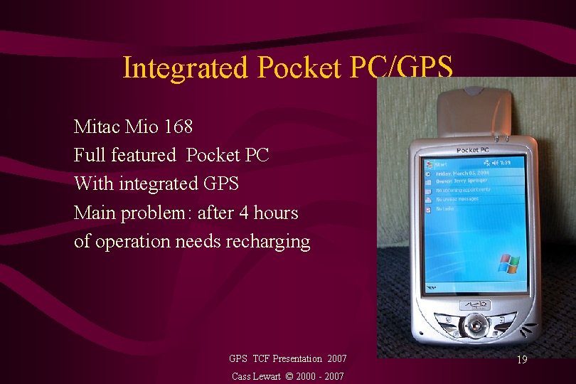 Integrated Pocket PC/GPS Mitac Mio 168 Full featured Pocket PC With integrated GPS Main