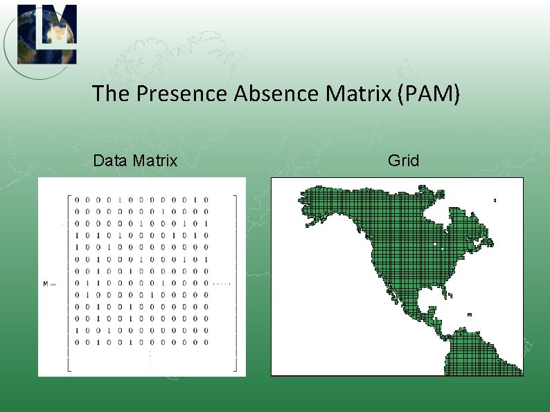 The Presence Absence Matrix (PAM) Data Matrix Grid 