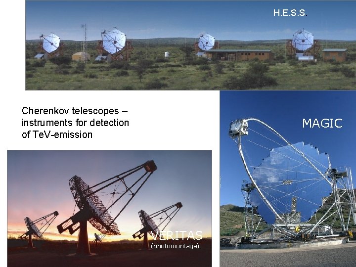 H. E. S. S. Cherenkov telescopes – instruments for detection of Te. V-emission MAGIC