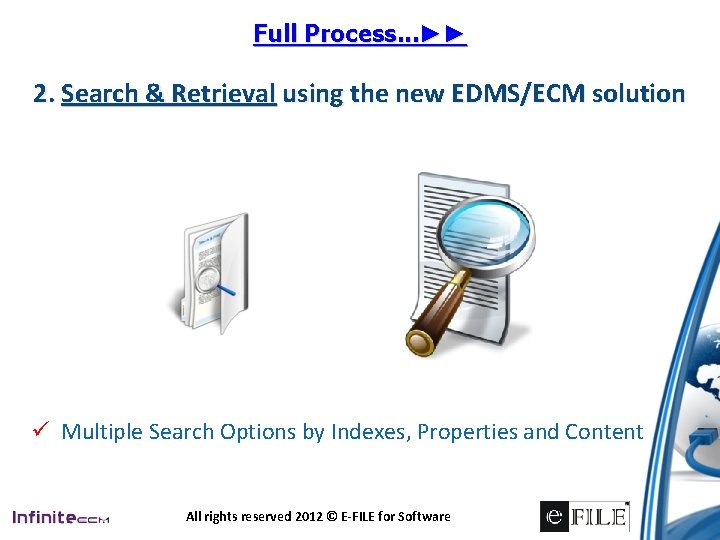 Full Process. . . ►► 2. Search & Retrieval using the new EDMS/ECM solution