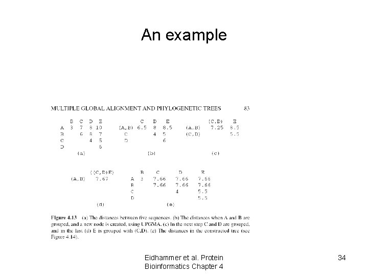 An example Eidhammer et al. Protein Bioinformatics Chapter 4 34 An example Eidhammer et al. Protein Bioinformatics Chapter 4 34