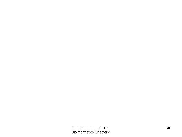 Eidhammer et al. Protein Bioinformatics Chapter 4 40 Eidhammer et al. Protein Bioinformatics Chapter 4 40