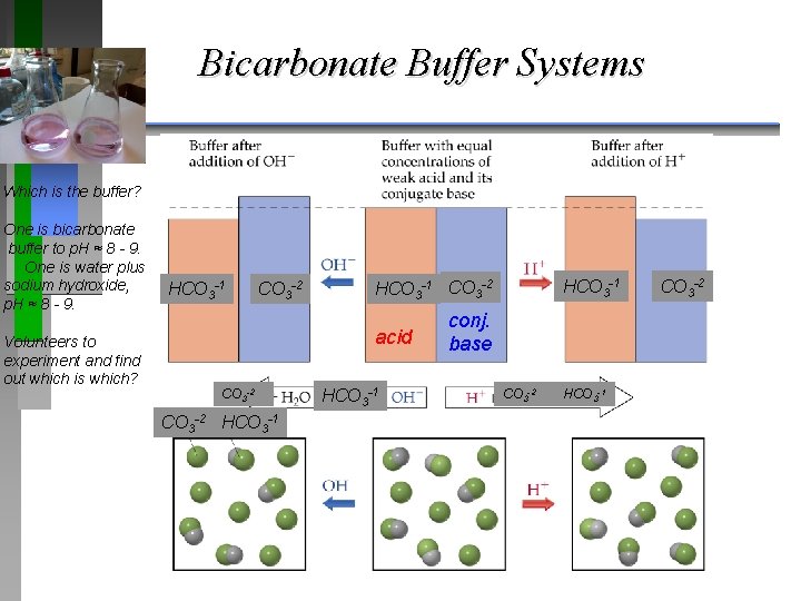 Bicarbonate Buffer Systems Which is the buffer? One is bicarbonate buffer to p. H