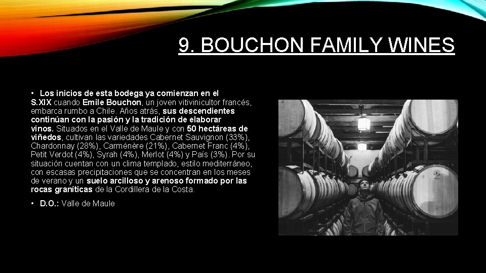 9. BOUCHON FAMILY WINES • Los inicios de esta bodega ya comienzan en el