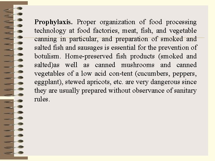 Prophylaxis. Proper organization of food processing technology at food factories, meat, fish, and vegetable