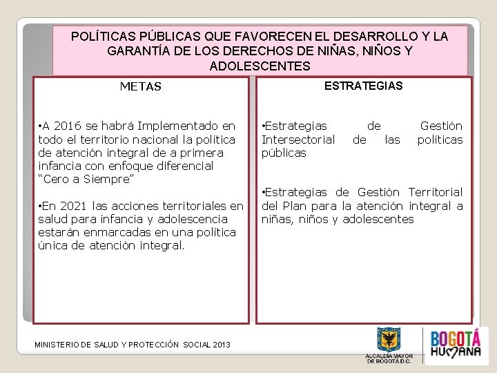 POLÍTICAS PÚBLICAS QUE FAVORECEN EL DESARROLLO Y LA GARANTÍA DE LOS DERECHOS DE NIÑAS,