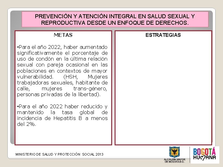 PREVENCIÓN Y ATENCIÓN INTEGRAL EN SALUD SEXUAL Y REPRODUCTIVA DESDE UN ENFOQUE DE DERECHOS.