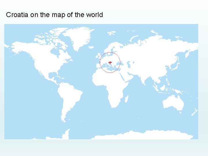 Croatia on the map of the world 