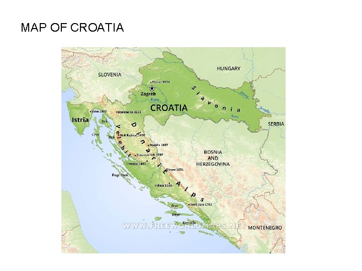MAP OF CROATIA 