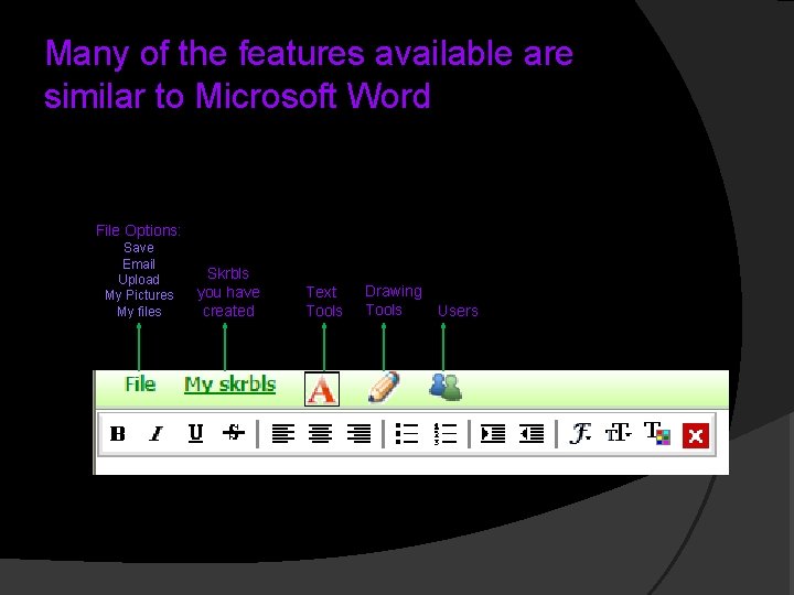Many of the features available are similar to Microsoft Word File Options: Save Email