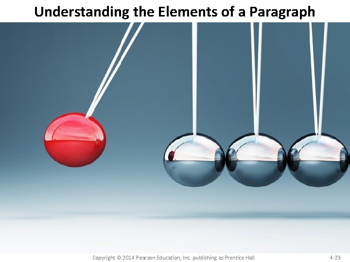 Understanding the Elements of a Paragraph Copyright © 2014 Pearson Education, Inc. publishing as