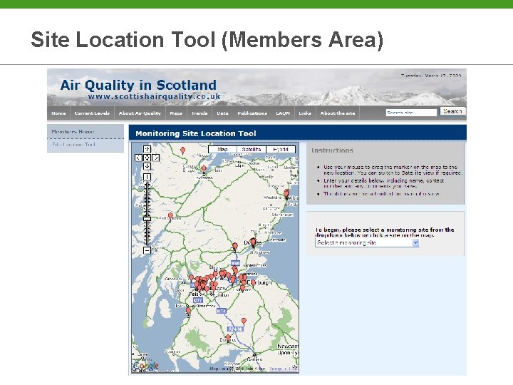 Site Location Tool (Members Area) 