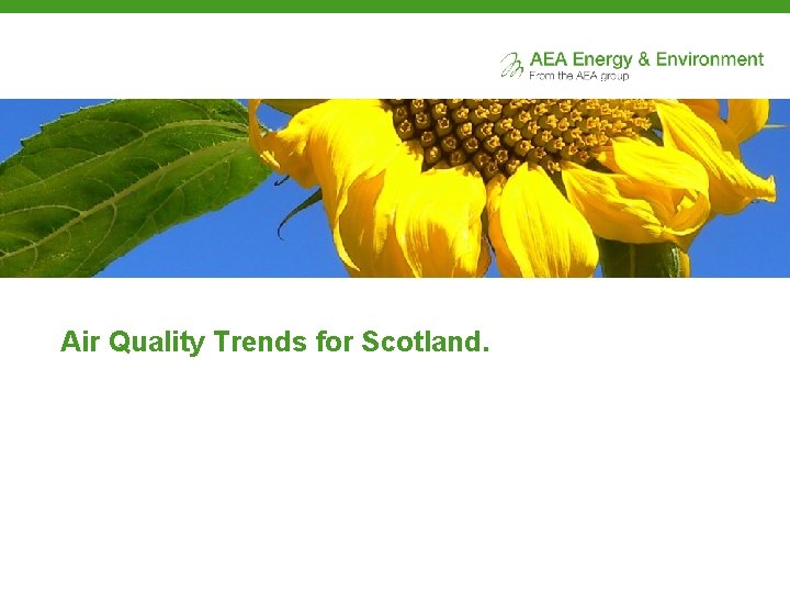 Air Quality Trends for Scotland. 