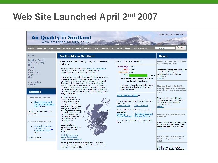 Web Site Launched April 2 nd 2007 