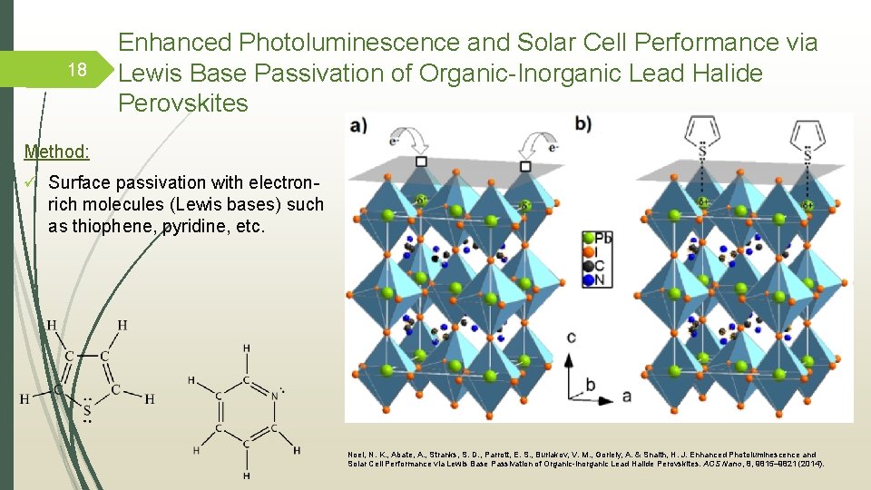 18 Enhanced Photoluminescence and Solar Cell Performance via Lewis Base Passivation of Organic-Inorganic Lead