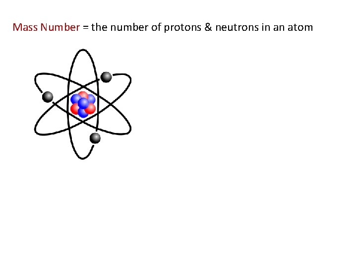 Mass Number = the number of protons & neutrons in an atom 