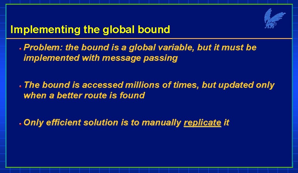 Implementing the global bound Problem: the bound is a global variable, but it must