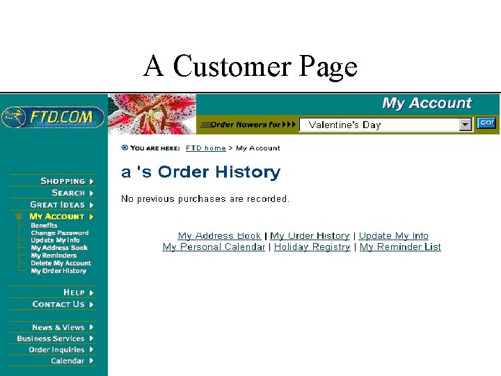 A Customer Page 