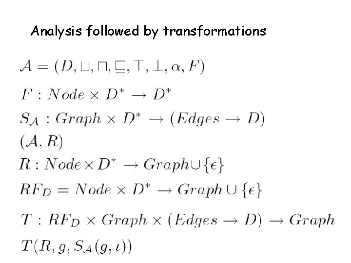 Analysis followed by transformations 