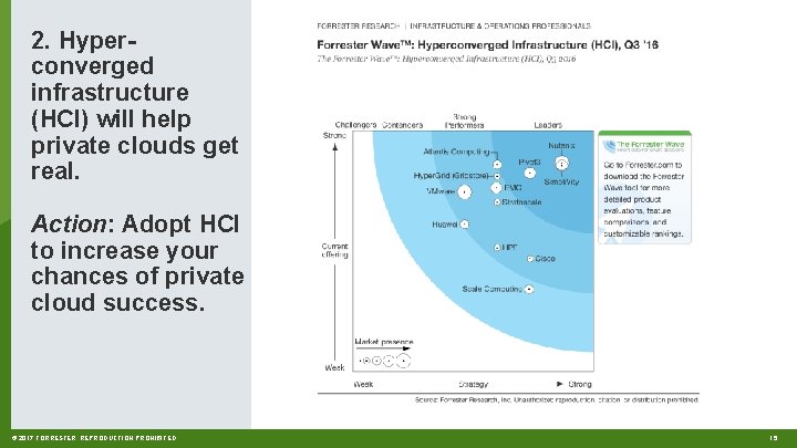 2. Hyperconverged infrastructure (HCI) will help private clouds get real. Action: Adopt HCI to