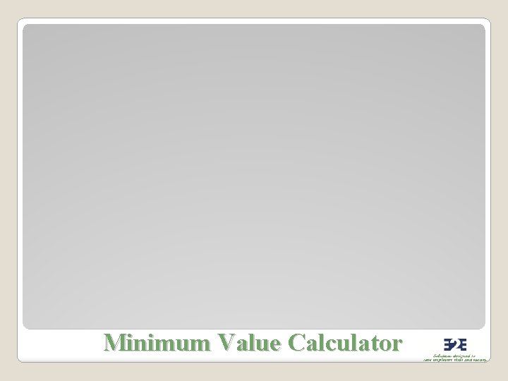 Minimum Value Calculator 
