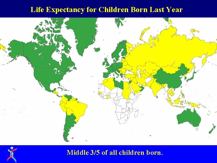 Life Expectancy for Children Born Last Year 74 years 64 years Middle 3/5 of