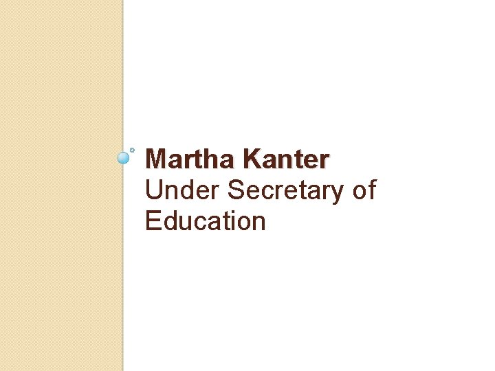 Martha Kanter Under Secretary of Education 