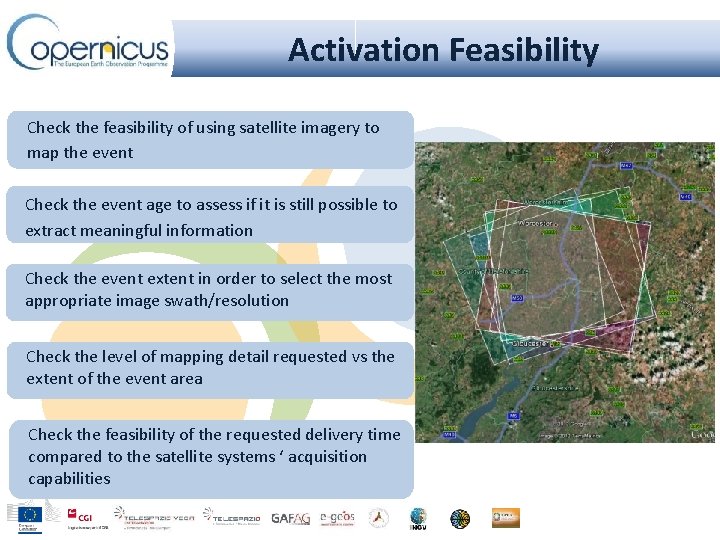 Activation Feasibility Check the feasibility of using satellite imagery to map the event Check