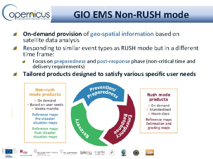 GIO EMS Non-RUSH mode On-demand provision of geo-spatial information based on satellite data analysis