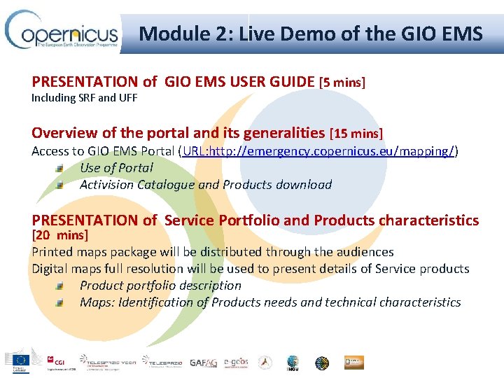 Module 2: Live Demo of the GIO EMS PRESENTATION of GIO EMS USER GUIDE