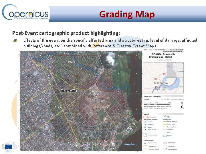 Grading Map Post-Event cartographic product highlighting: Effects of the event on the specific affected