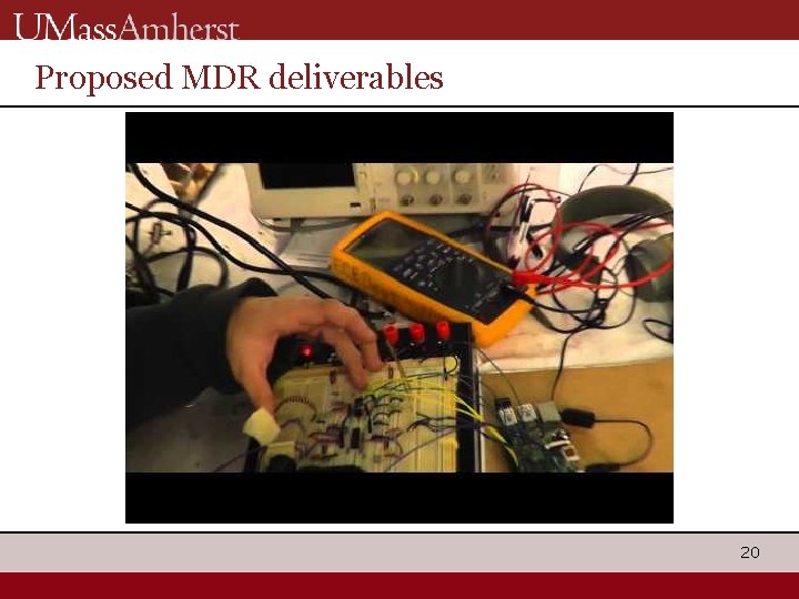 Proposed MDR deliverables 20 