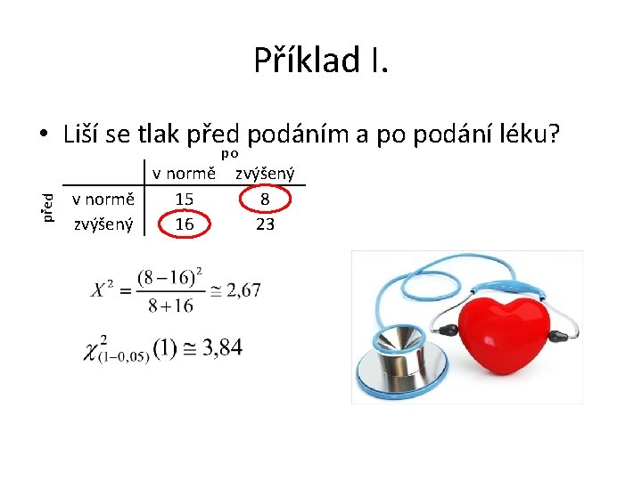 Příklad I. před • Liší se tlak před podáním a po podání léku? v