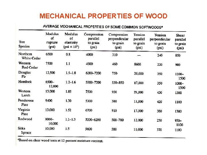 MECHANICAL PROPERTIES OF WOOD 