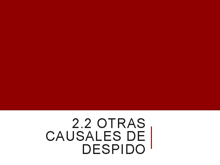 2. 2 OTRAS CAUSALES DE DESPIDO 