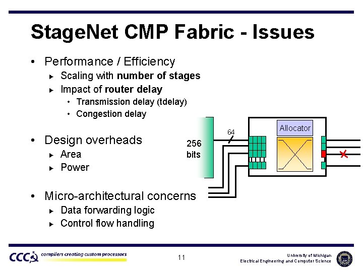 Stage. Net CMP Fabric - Issues • Performance / Efficiency ► ► Scaling with