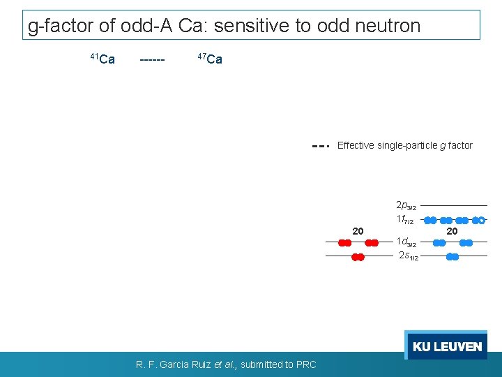 g-factor of odd-A Ca: sensitive to odd neutron 41 Ca ------ 47 Ca Effective