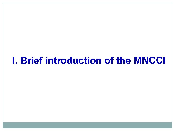 I. Brief introduction of the MNCCI 