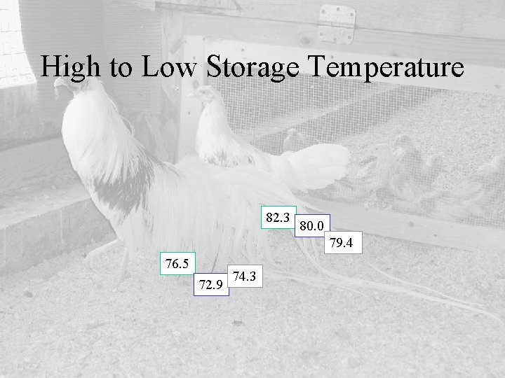 High to Low Storage Temperature 82. 3 80. 0 79. 4 76. 5 72.