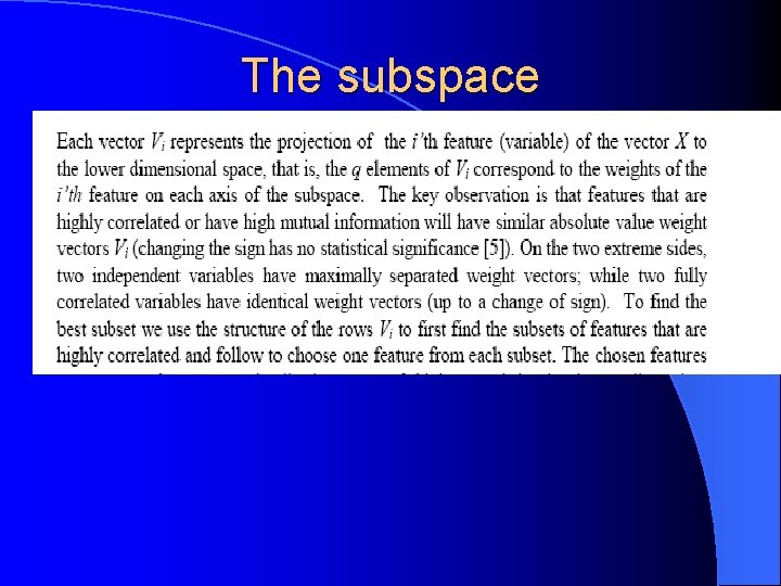 The subspace 