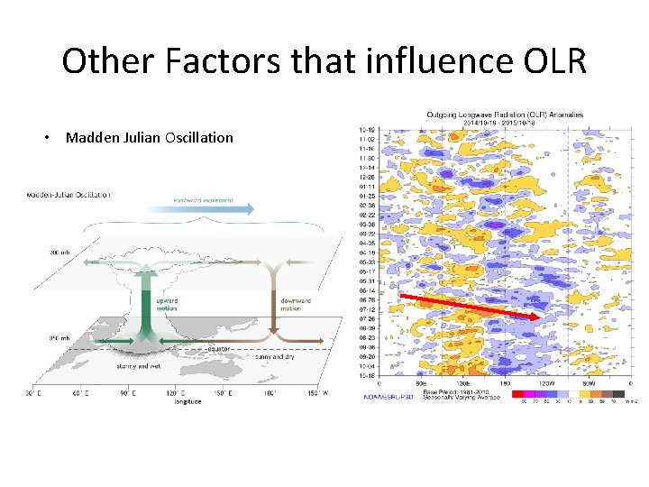 Other Factors that influence OLR • Madden Julian Oscillation 